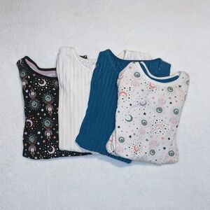 Wonder Nation Long Sleeve Tees - Black, White, Blue, Cream